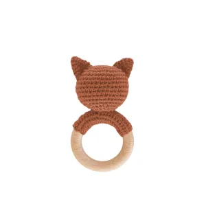 Cotton Crochet Rattle Teether - Fox by The Blueberry Hill