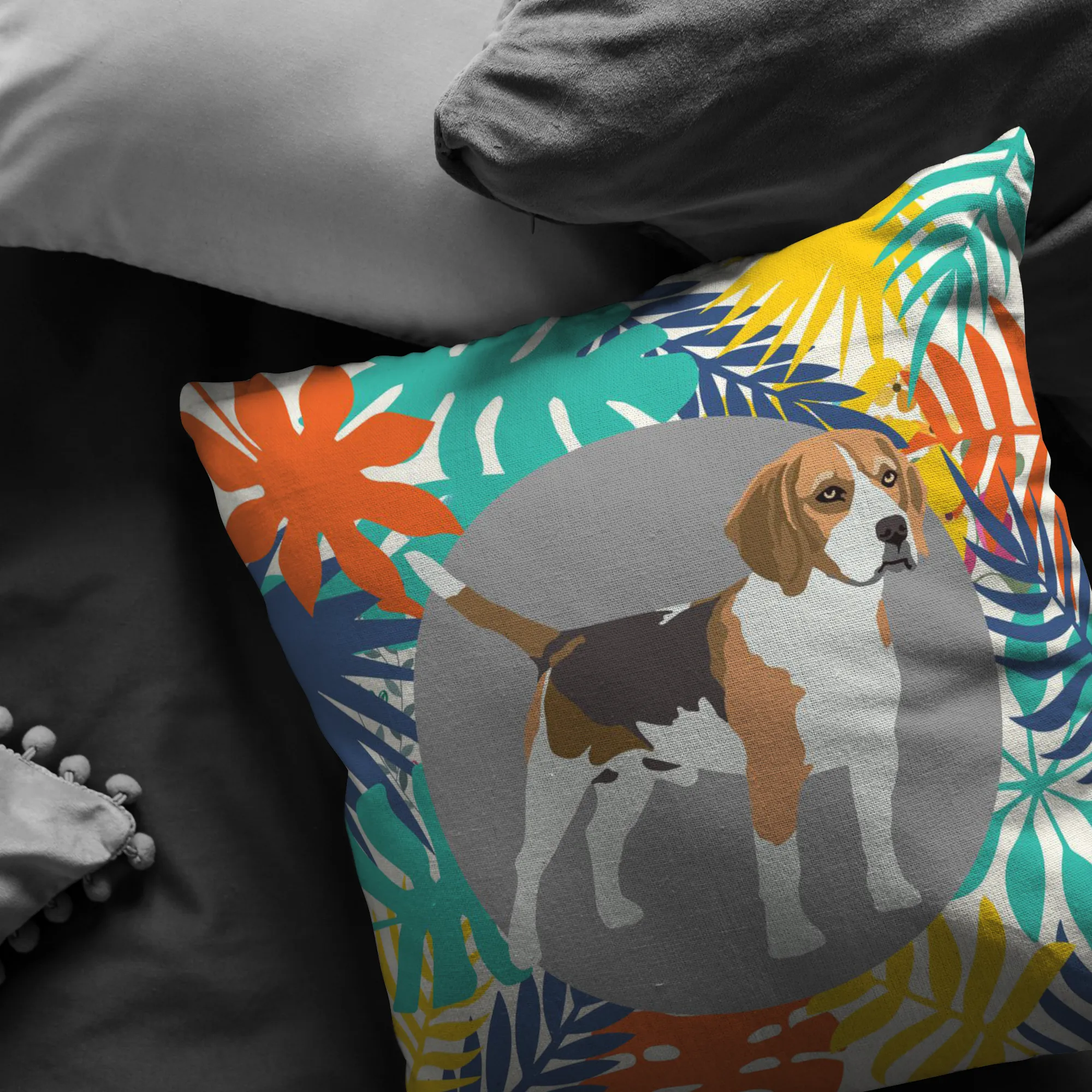 Custom Colorful Leaves Pillow