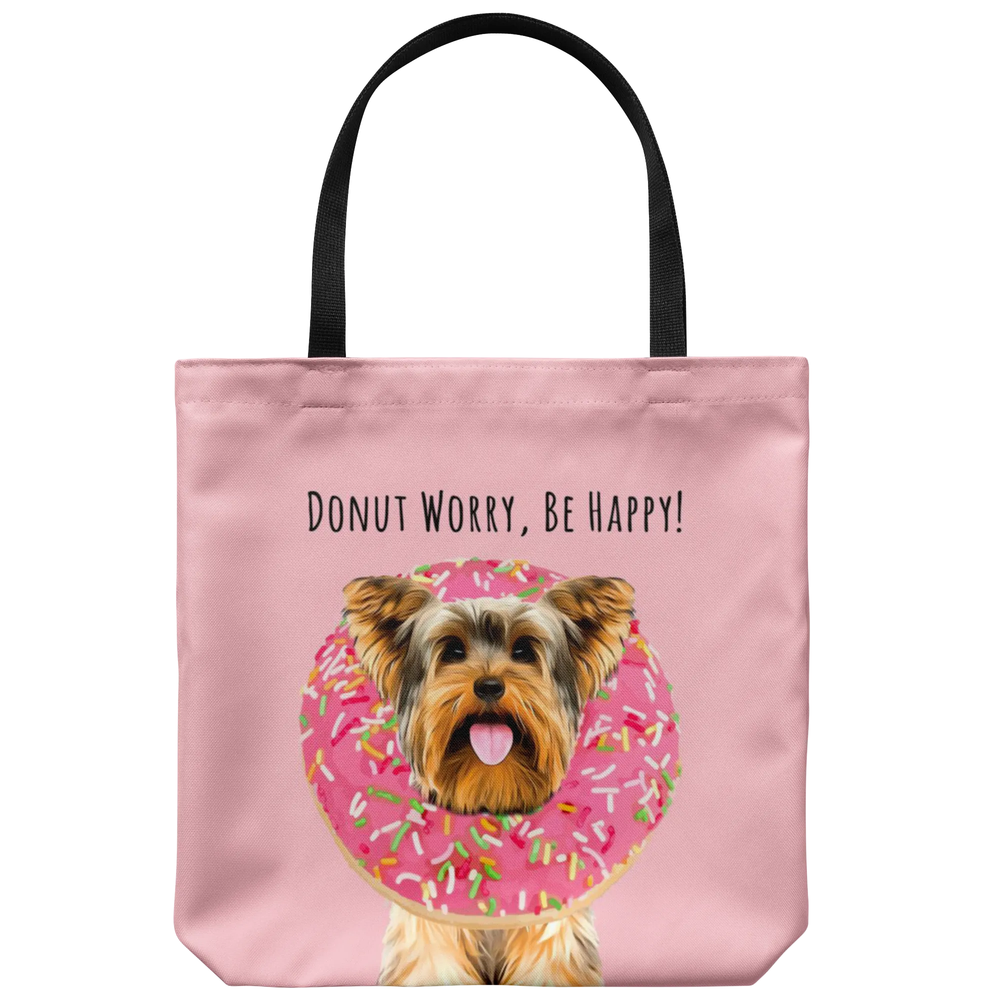 Custom DONUT WORRY, BE HAPPY Tote Bag