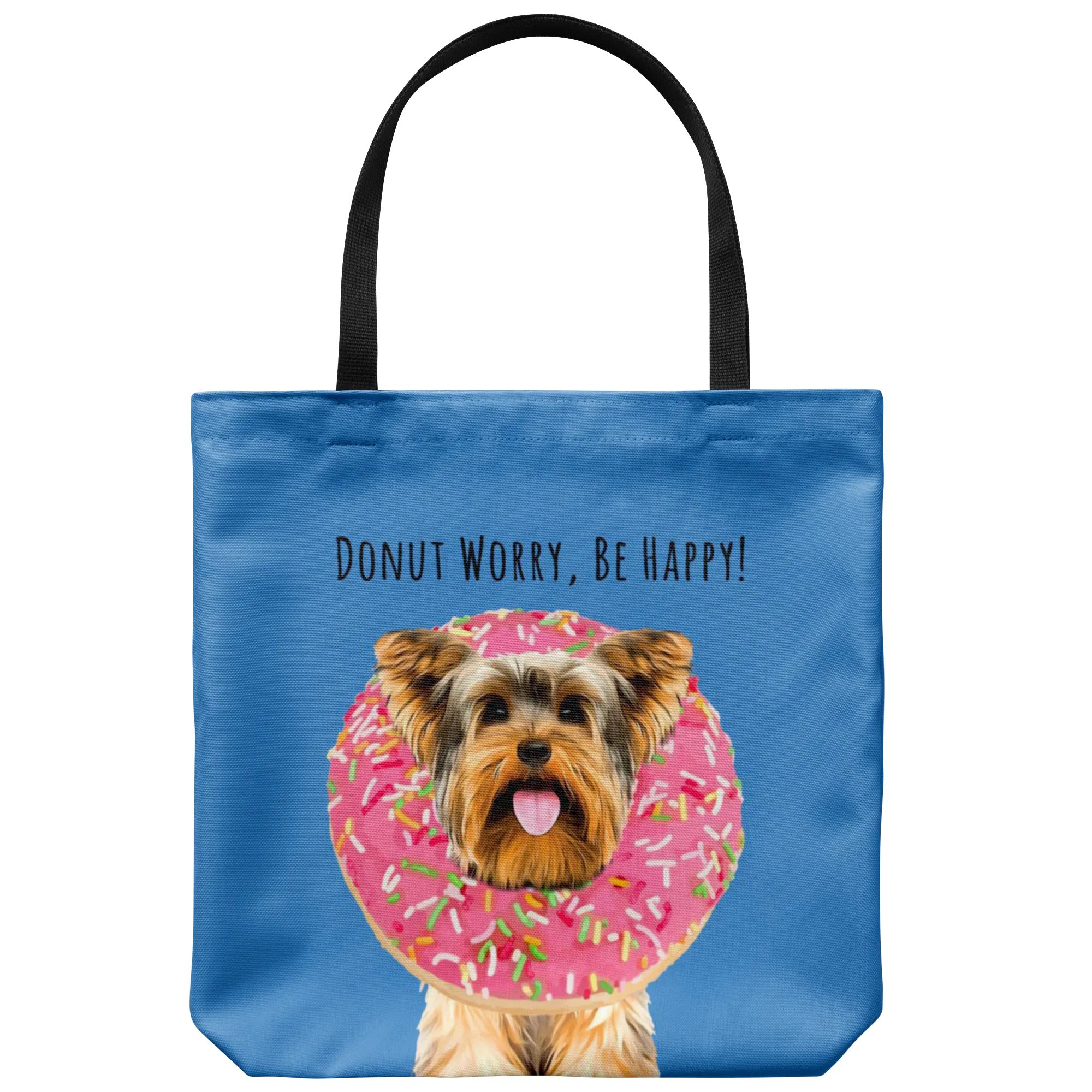 Custom DONUT WORRY, BE HAPPY Tote Bag