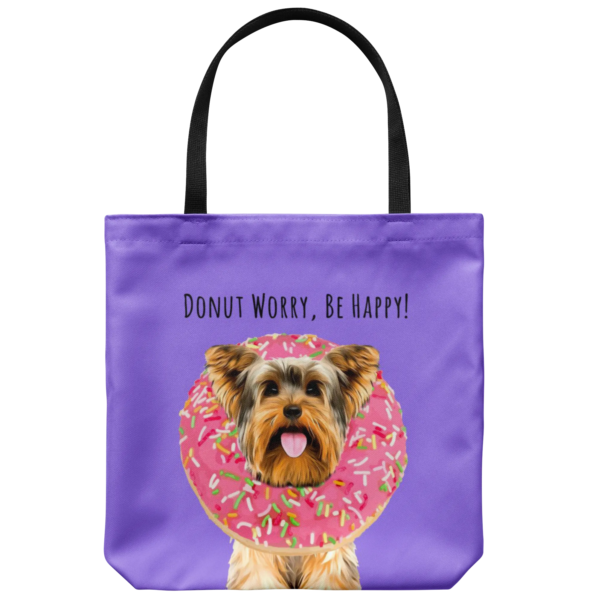 Custom DONUT WORRY, BE HAPPY Tote Bag