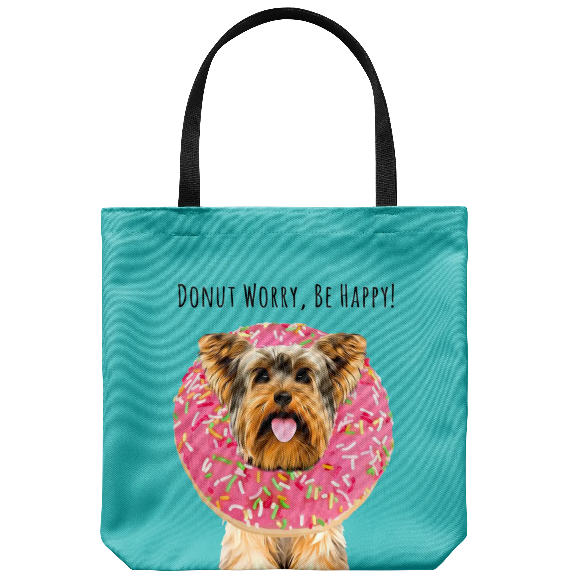 Custom DONUT WORRY, BE HAPPY Tote Bag