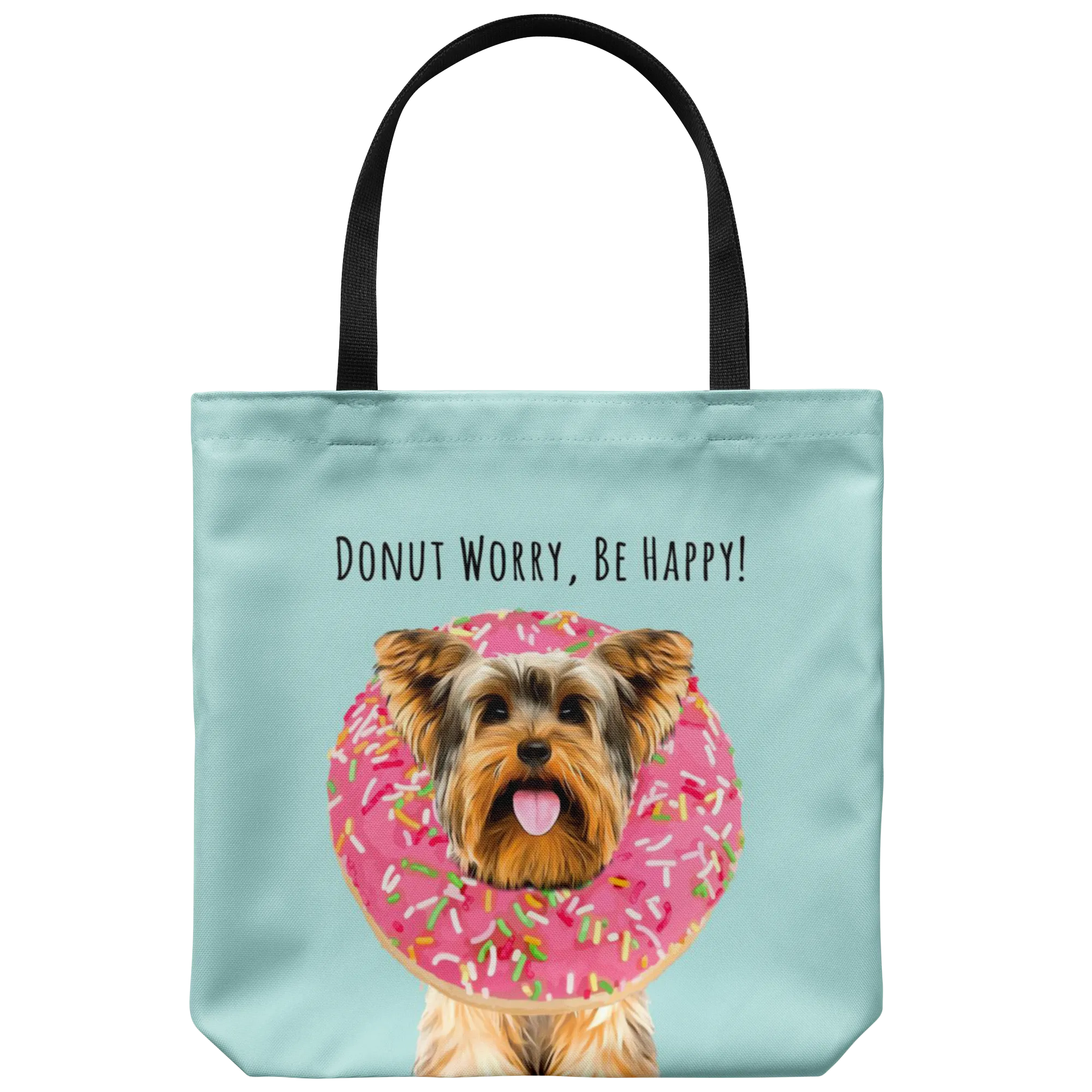 Custom DONUT WORRY, BE HAPPY Tote Bag