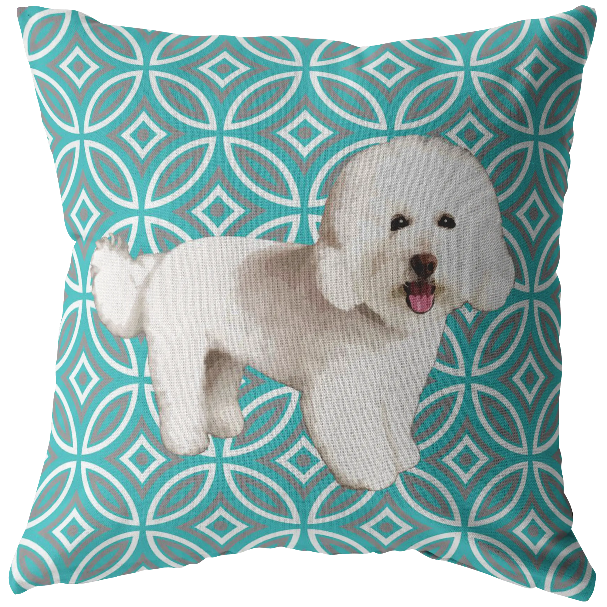 Custom Geometric Style 1 Teal Pillow
