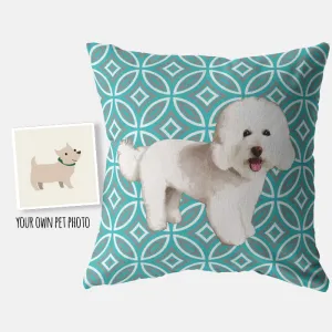 Custom Geometric Style 1 Teal Pillow