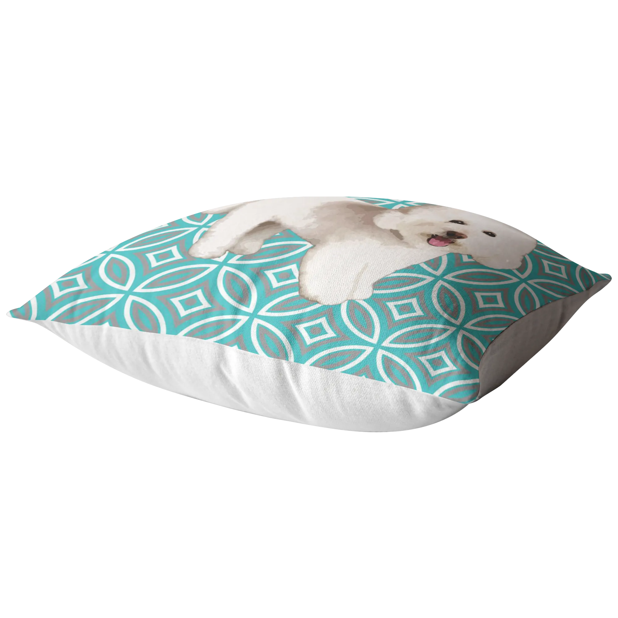 Custom Geometric Style 1 Teal Pillow