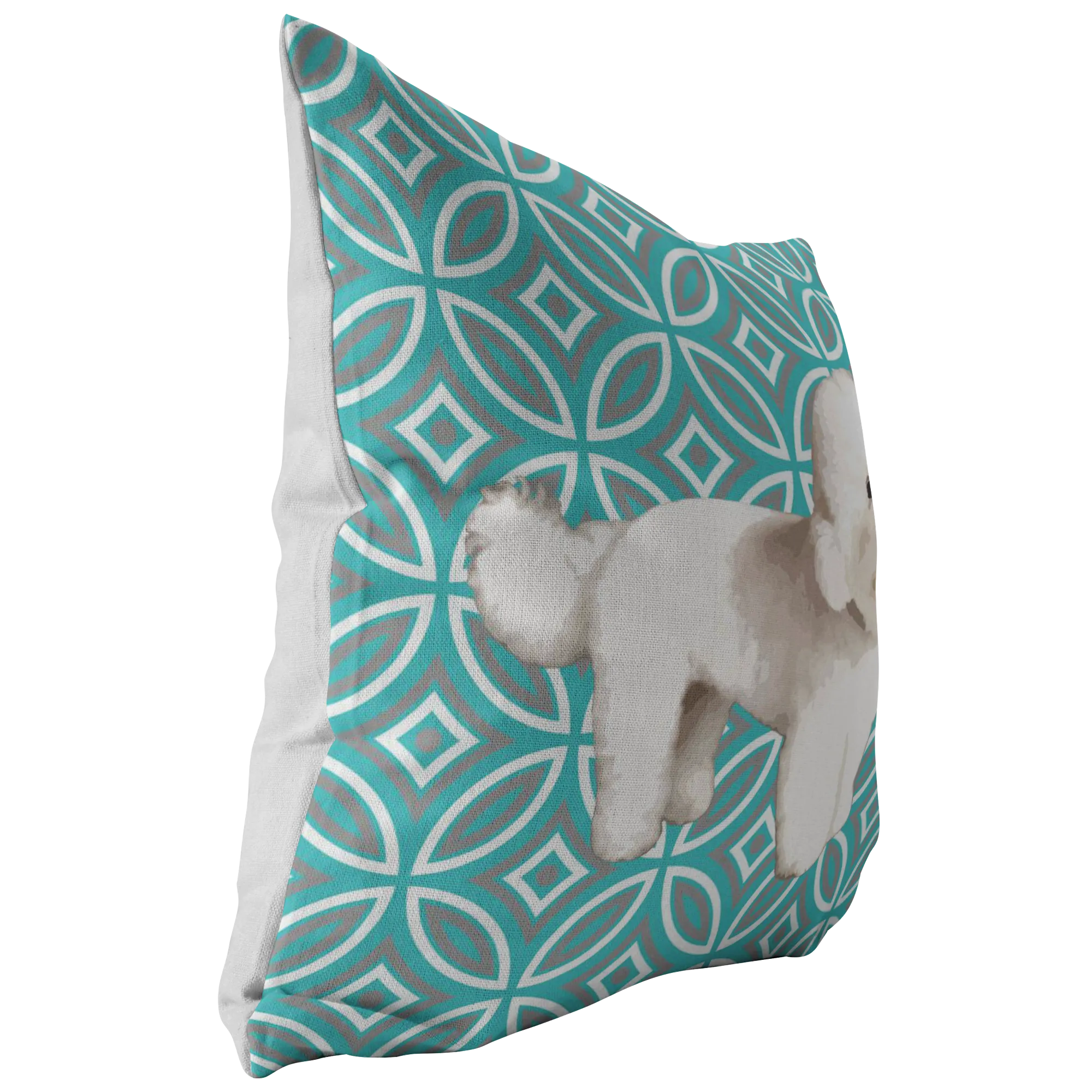 Custom Geometric Style 1 Teal Pillow