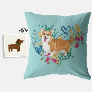 Custom Heart Shape Flower Pillow