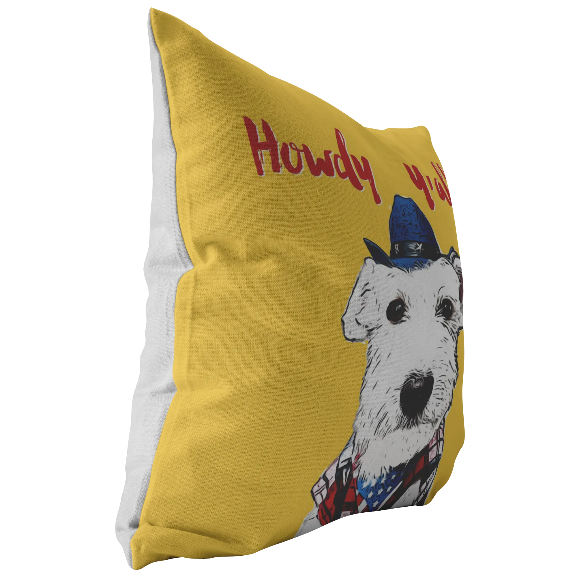 Custom Howdy Y'all Yellow Pillow