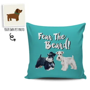 Custom "Fear The Beard" Pillows (Background color can change to anything)