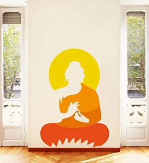 Decor Villa™ PVC Vinyl Buddha 3D Wall Sticker JUST Peel & Stick New Modern Art & Trendy Wall Stickers for Home Decoration, Living Room,Office Bedroom etc Size- 58 CM X 40 CM, Multicolor