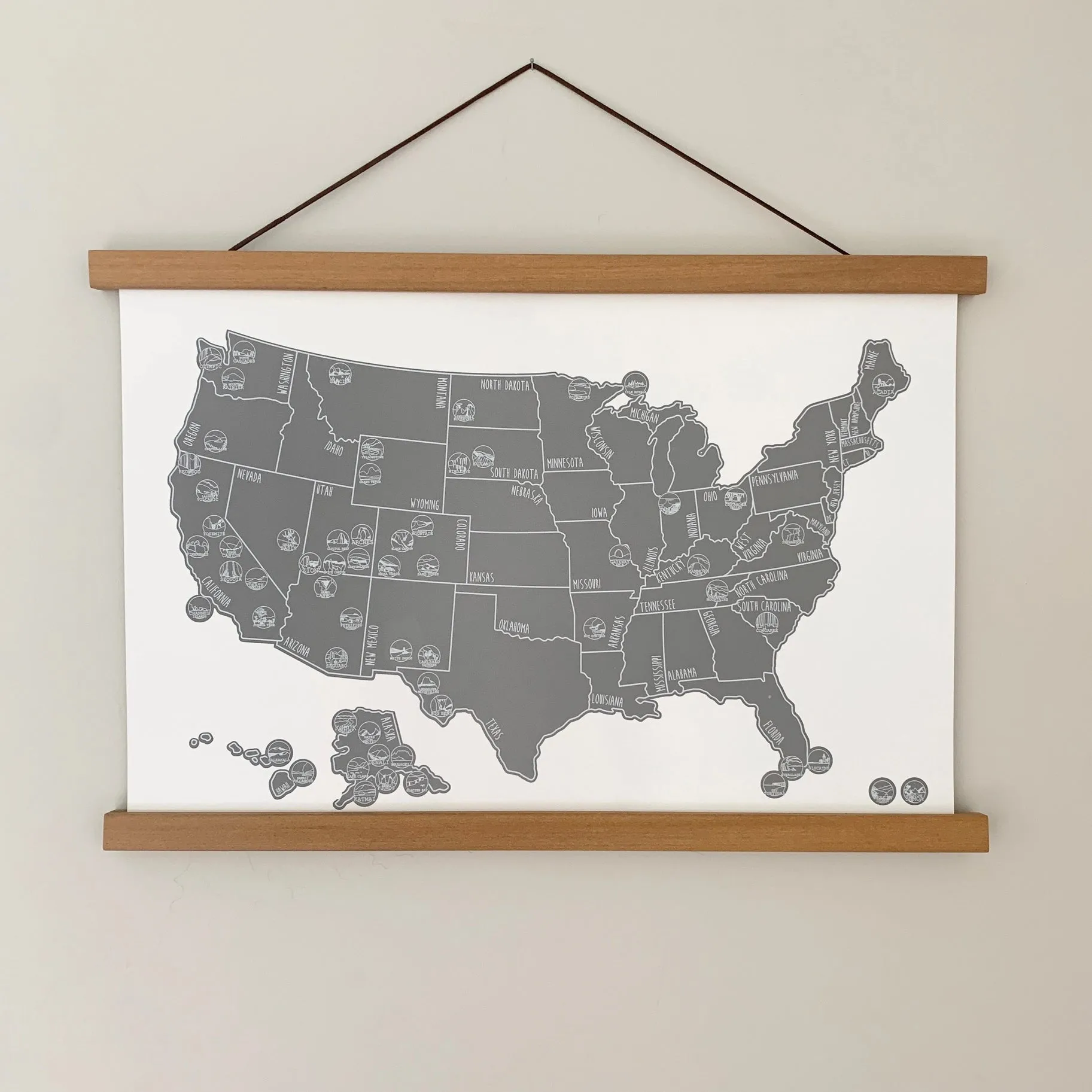 Magnetic Teak Wood Hanging - 17" and 19"
