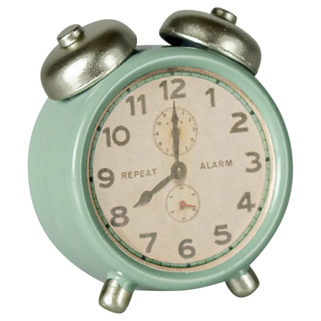 Maileg Toys Mouse Miniature Alarm Clock Mint Green