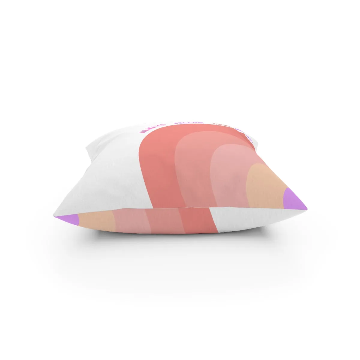 Rainbow Broadcloth Pillow, Always Follow Your Dreams Pillow, Pink Peach Nude Purple Pillow, Couch Throw Pillow, Positivity Pillow