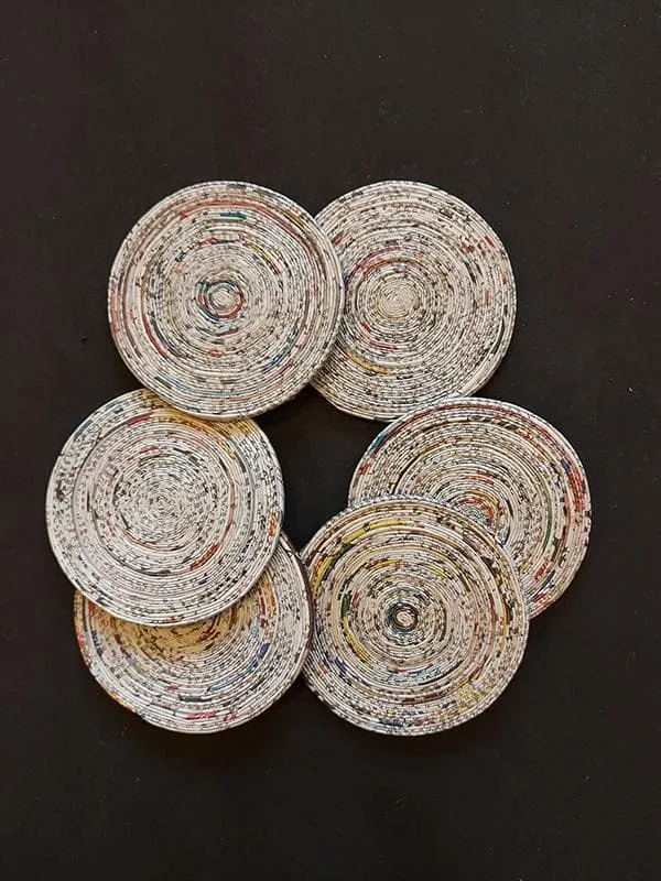 Round Coasters Natural Set Of 6