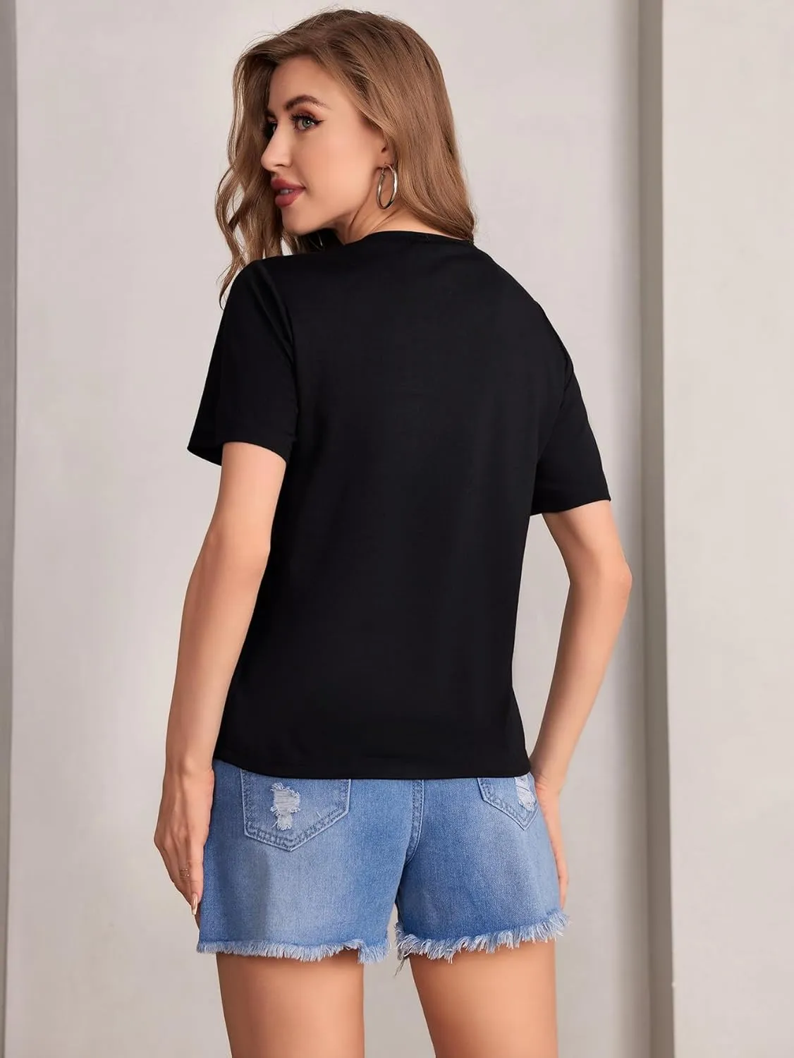 SOLY HUX Women's Car & Letter Graphic Print T-Shirt Casual Summer Short Sleeve Top