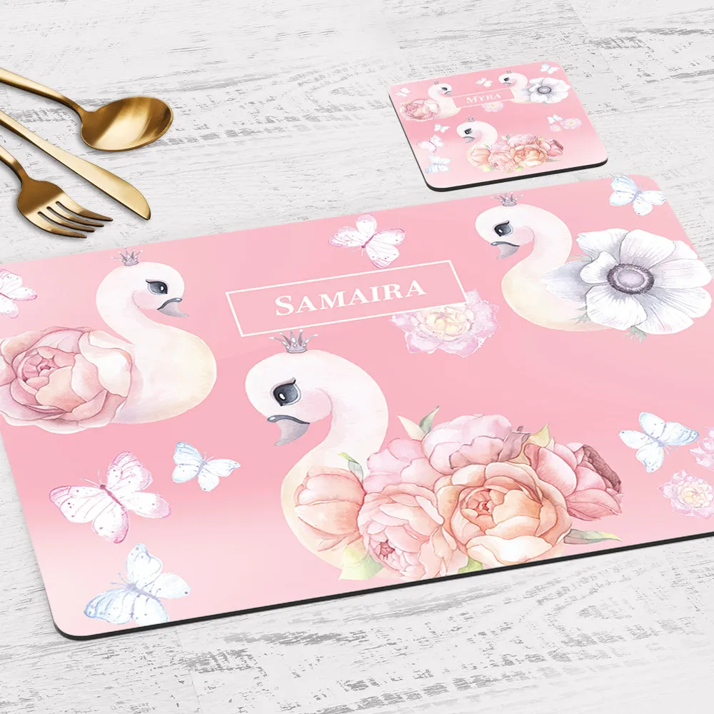 Swan Lake Garden Tableware Set (kids) (4 Placemats & 4 Casters)