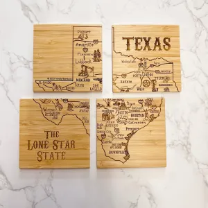 Texas Coaster Puzzle Set of 4 with Case