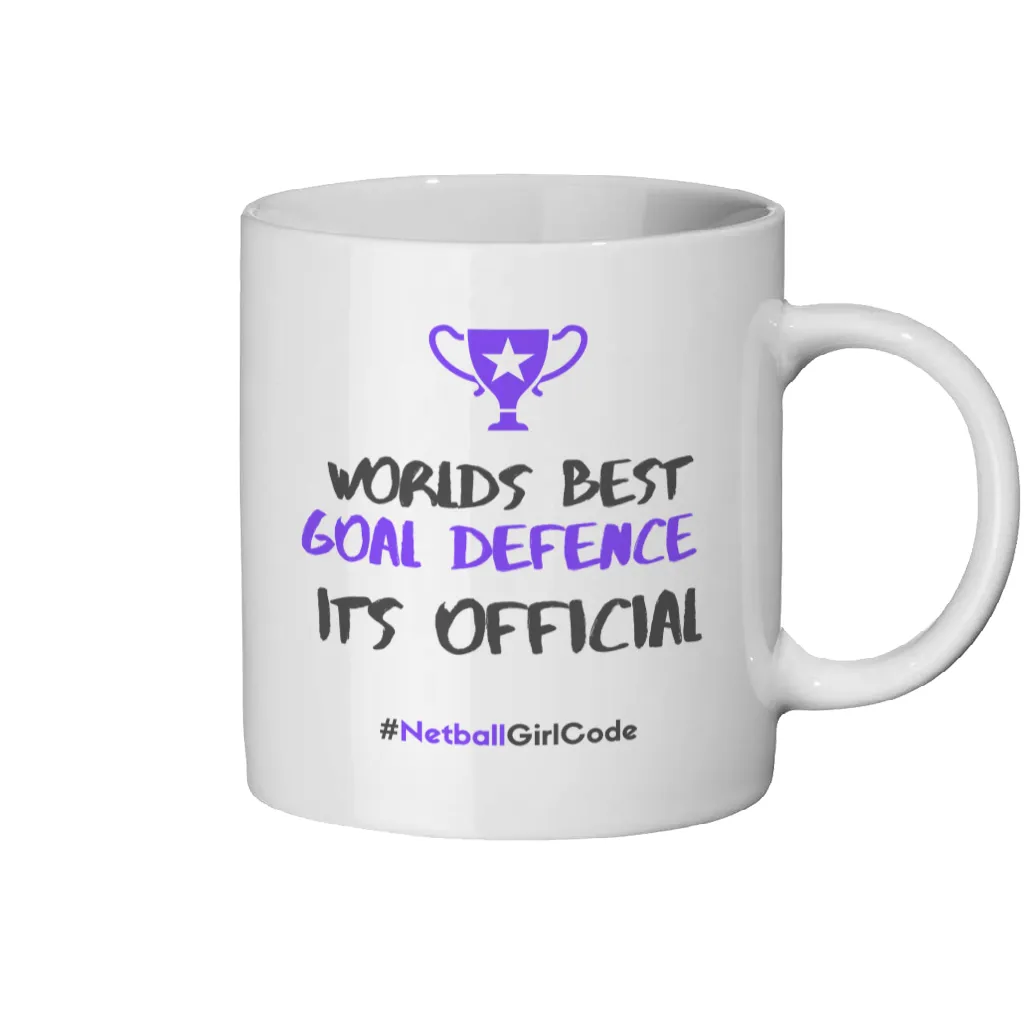 'World's Best Goal Defence' 11oz Ceramic Netball Mug