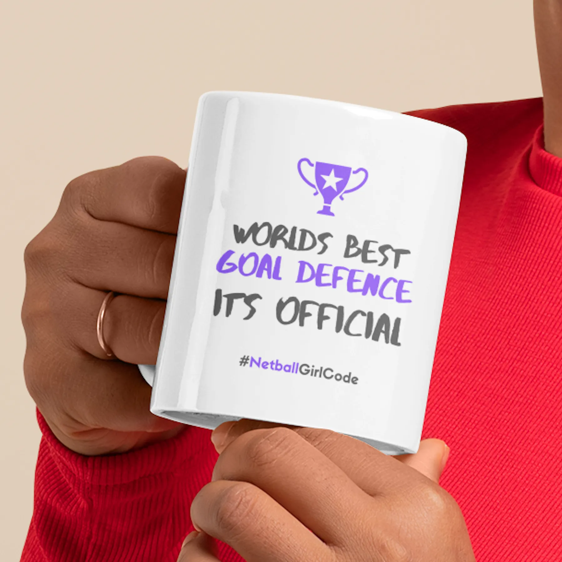 'World's Best Goal Defence' 11oz Ceramic Netball Mug