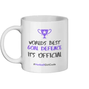 'World's Best Goal Defence' 11oz Ceramic Netball Mug